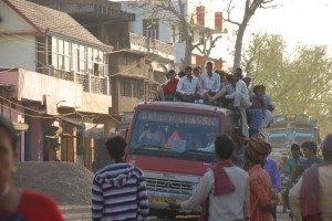 Crowdy streets, risky transports, playing children