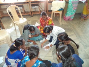 Women selfhelp groups learn how to tailor the game Women selfhelp groups learn how to tailor the game