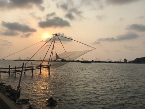 Amazing sunset and the famous “Chinese fishing nets”
