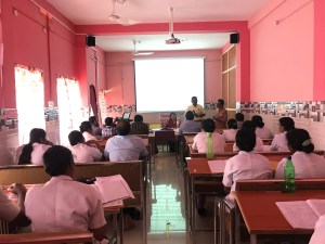 Informing the staff members about the upcoming health awareness hall